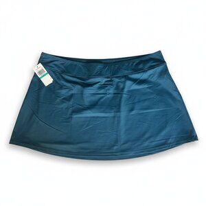 Jantzen Teal Blue Pull On Swim Skirt Coverup to go over bikini bottoms size 16
